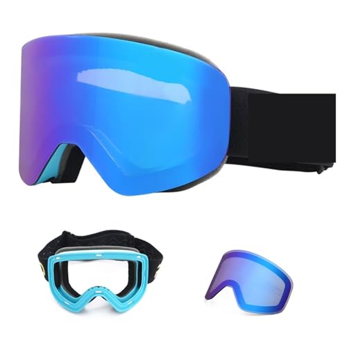 Motocross Brille Ski Goggles Magnetic Double Layer Lens Magnet Skiing Anti-fog Snowboard Men Ski Glasses Eyewear Oculos Snowboard(Frame and lens 4) von GMGQJST