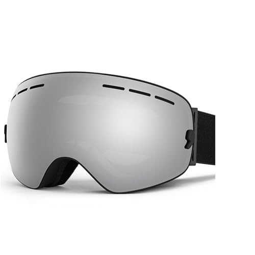 Motocross Brille Ski Goggles Men Women Snowboard Goggles Glasses For Skiing UV400 Protection Skiing Snow Glasses Anti-Fog Ski Mask(Silver) von GMGQJST