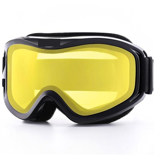 Motocross Brille Ski Goggles for Men Women,Winter Snow Sports with Anti-fog Double Lens Mask Glasses Snowboard Snowmobile(C2 LEMON YELLOW) von GMGQJST