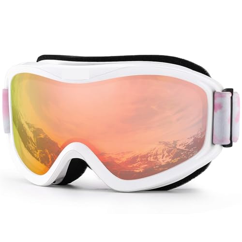 Motocross Brille Ski Goggles for Men Women,Winter Snow Sports with Anti-fog Double Lens Mask Glasses Snowboard Snowmobile(C26 ORANGE) von GMGQJST