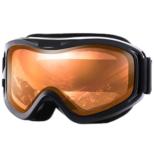 Motocross Brille Ski Goggles for Men Women,Winter Snow Sports with Anti-fog Double Lens Mask Glasses Snowboard Snowmobile(C3 CITRUS ORANGE) von GMGQJST