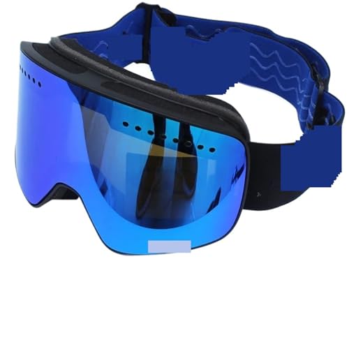 Motocross Brille Ski Goggles with Magnetic Double Layer Polarized Lens Skiing Anti-fog Snowboard Goggles Men Women Ski Glasses Eyewear case(Black Blue) von GMGQJST