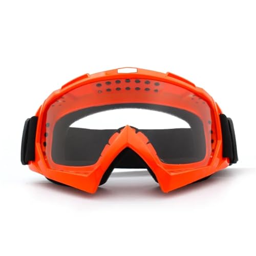 Motocross Brille Skiing Goggles Anti-Fog Skiing Eyewear Winter Snowboard Cycling Motorcycle Windproof Sunglasses Men Women Outdoor Sports Goggles(Orange-Transparent) von GMGQJST