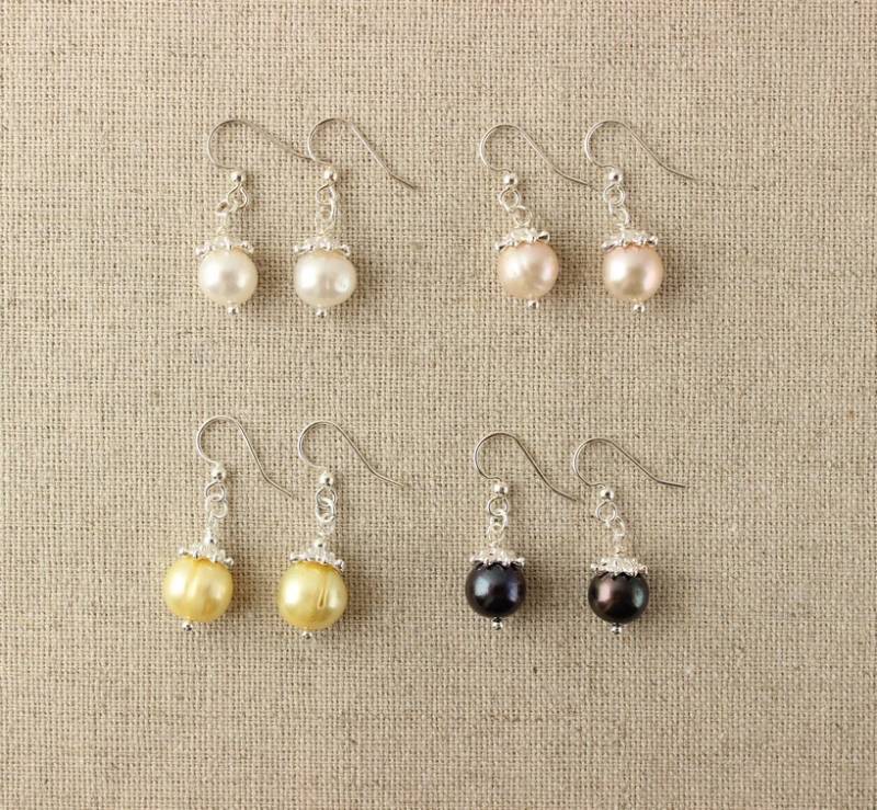 Süsswasserperlen Ohrringe in Sortierten Farben von GMHdesign