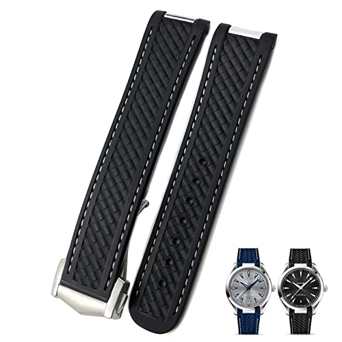 GMJGCIRVC 20mm Curved Rubber Watch Strap Fit For Omega AT150 Aqua Terra 300 Steel Deployment Buckle Watchband GMJGCIRVC 20mm Curved Rubber Watch Strap Fit For Omega AT150 Aqua Terra 300 Steel Deployment Buckle Watchband von GMJGCIRVC