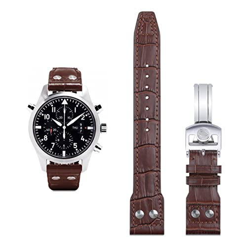 GMJGCIRVC 21mm 22mm Italy Cowhide Soft Leather Watchband For IWC Pilot Mark 18 Soft Brown Watch Strap Folding Clasp GMJGCIRVC 21mm 22mm Italy Cowhide Soft Leather Watchband For IWC Pilot Mark 18 Soft Brown Watch Strap Folding Clasp von GMJGCIRVC