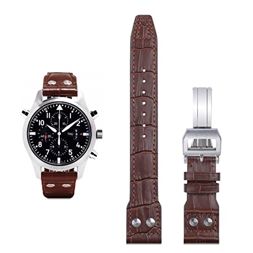 GMJGCIRVC 21mm 22mm Italy Cowhide Soft Leather Watchband For IWC Pilot Mark 18 Soft Brown Watch Strap Folding Clasp GMJGCIRVC 21mm 22mm Italy Cowhide Soft Leather Watchband For IWC Pilot Mark 18 Soft Brown Watch Strap Folding Clasp von GMJGCIRVC