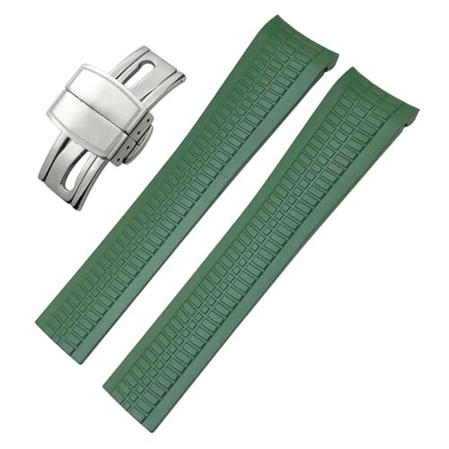 GMJGCIRVC 22 mm fluores Silikon -Gummi -Uhrband für 5168g 5968 g Metallnadeln gebogene Ende Weichsuhrgurt Armbänder von GMJGCIRVC