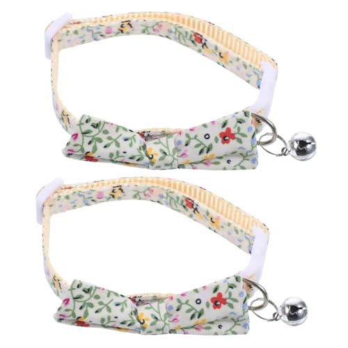 GMJGCIRVC 2pcs Verstellbare Fliege Katze Kragen mit Glockenhälfte Haustierkragen für Hunde und Katzen Leichtes Blumendesign für tägliche Verschleiß und besondere Anlässe von GMJGCIRVC