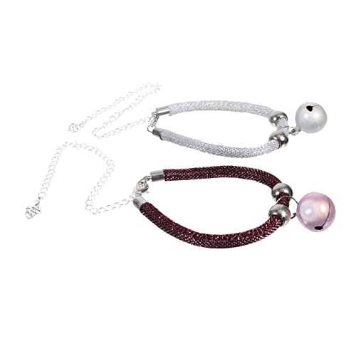 GMJGCIRVC 2pcs Verstellbare Haustierkragen mit Glocken für Katzen Welpen bequemes Material Entzückender Design für tägliche Gebrauchsfestivals passt anders an von GMJGCIRVC