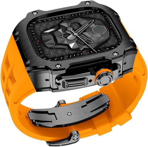 GMJGCIRVC 40 mm 41 mm Luxus Diamond Hülle Gummi -Uhrengurt ， für Serie 8 7 6 Se 5 4 Ersatzzubehör ， Metall Bezel Sport Fluor Gummi -Band Modifikation Kit von GMJGCIRVC