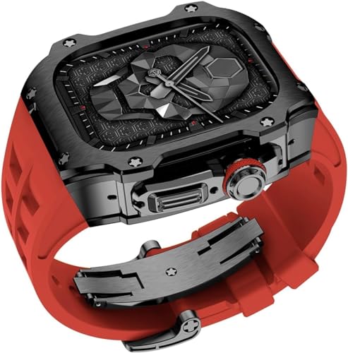 GMJGCIRVC 40 mm 41 mm Luxus Diamond Hülle Gummi -Uhrengurt ， für Serie 8 7 6 Se 5 4 Ersatzzubehör ， Metall Bezel Sport Fluor Gummi -Band Modifikation Kit von GMJGCIRVC