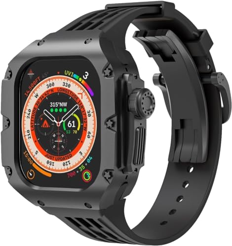 GMJGCIRVC 49mm Luxus Titnaiumlegier Watch Hülle Gummi -Uhrengurt mit Verschluss DIY Modification Kit ， Für Ultra 2 Ultra 8 Series Uhren Ersatzzubehör von GMJGCIRVC