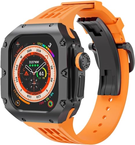 GMJGCIRVC 49mm Luxus Titnaiumlegier Watch Hülle Gummi -Uhrengurt mit Verschluss DIY Modification Kit ， Für Ultra 2 Ultra 8 Series Uhren Ersatzzubehör von GMJGCIRVC