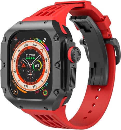 GMJGCIRVC 49mm Luxus Titnaiumlegier Watch Hülle Gummi -Uhrengurt mit Verschluss DIY Modification Kit ， Für Ultra 2 Ultra 8 Series Uhren Ersatzzubehör von GMJGCIRVC