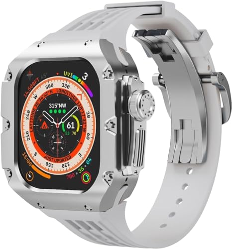 GMJGCIRVC 49mm Luxus Titnaiumlegier Watch Hülle Gummi -Uhrengurt mit Verschluss DIY Modification Kit ， Für Ultra 2 Ultra 8 Series Uhren Ersatzzubehör von GMJGCIRVC