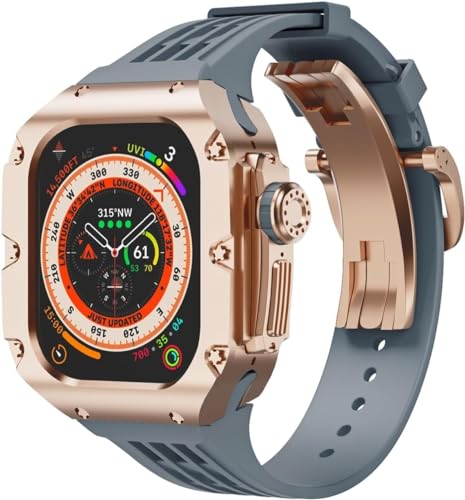 GMJGCIRVC 49mm Luxus Titnaiumlegier Watch Hülle Gummi -Uhrengurt mit Verschluss DIY Modification Kit ， Für Ultra 2 Ultra 8 Series Uhren Ersatzzubehör von GMJGCIRVC