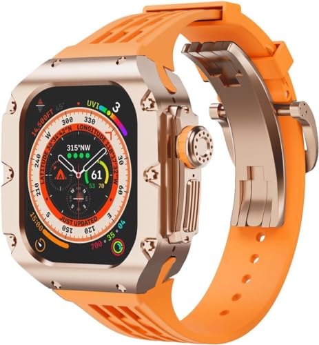 GMJGCIRVC 49mm Luxus Titnaiumlegier Watch Hülle Gummi -Uhrengurt mit Verschluss DIY Modification Kit ， Für Ultra 2 Ultra 8 Series Uhren Ersatzzubehör von GMJGCIRVC
