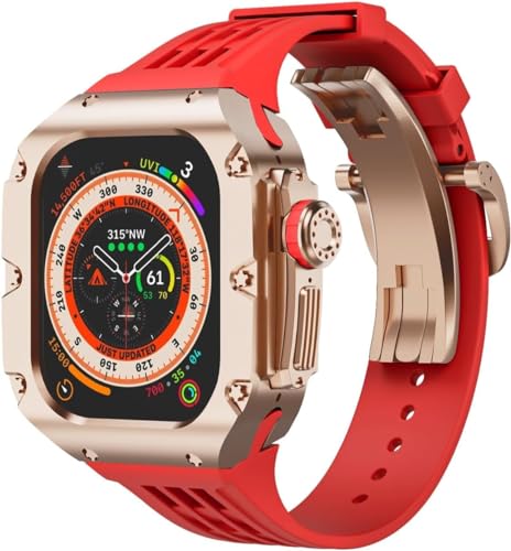 GMJGCIRVC 49mm Luxus Titnaiumlegier Watch Hülle Gummi -Uhrengurt mit Verschluss DIY Modification Kit ， Für Ultra 2 Ultra 8 Series Uhren Ersatzzubehör von GMJGCIRVC