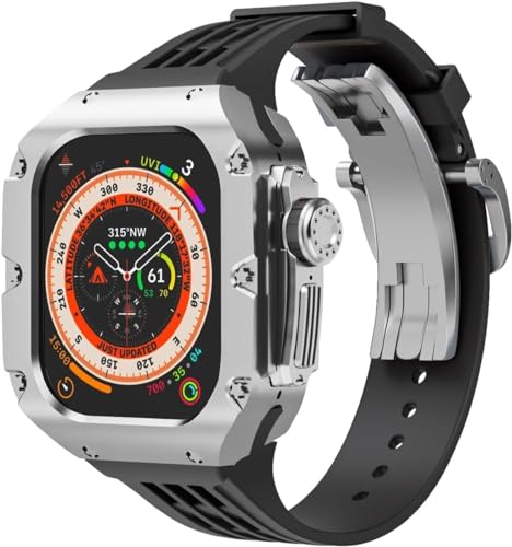 GMJGCIRVC 49mm Luxus Titnaiumlegier Watch Hülle Gummi -Uhrengurt mit Verschluss DIY Modification Kit ， Für Ultra 2 Ultra 8 Series Uhren Ersatzzubehör von GMJGCIRVC