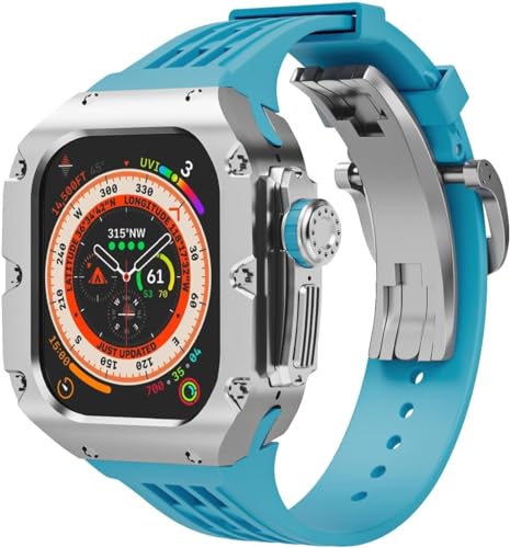 GMJGCIRVC 49mm Luxus Titnaiumlegier Watch Hülle Gummi -Uhrengurt mit Verschluss DIY Modification Kit ， Für Ultra 2 Ultra 8 Series Uhren Ersatzzubehör von GMJGCIRVC