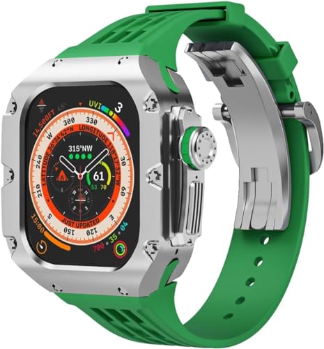 GMJGCIRVC 49mm Luxus Titnaiumlegier Watch Hülle Gummi -Uhrengurt mit Verschluss DIY Modification Kit ， Für Ultra 2 Ultra 8 Series Uhren Ersatzzubehör von GMJGCIRVC