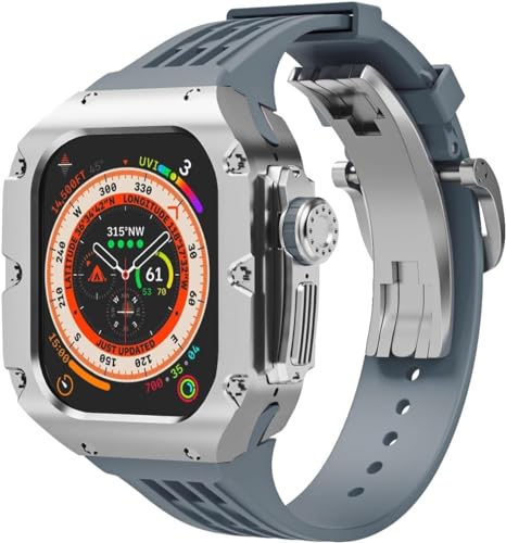 GMJGCIRVC 49mm Luxus Titnaiumlegier Watch Hülle Gummi -Uhrengurt mit Verschluss DIY Modification Kit ， Für Ultra 2 Ultra 8 Series Uhren Ersatzzubehör von GMJGCIRVC