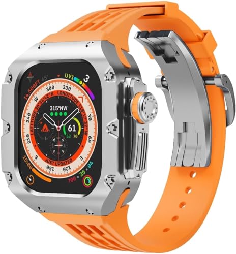 GMJGCIRVC 49mm Luxus Titnaiumlegier Watch Hülle Gummi -Uhrengurt mit Verschluss DIY Modification Kit ， Für Ultra 2 Ultra 8 Series Uhren Ersatzzubehör von GMJGCIRVC