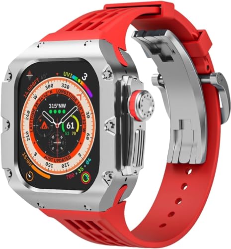 GMJGCIRVC 49mm Luxus Titnaiumlegier Watch Hülle Gummi -Uhrengurt mit Verschluss DIY Modification Kit ， Für Ultra 2 Ultra 8 Series Uhren Ersatzzubehör von GMJGCIRVC