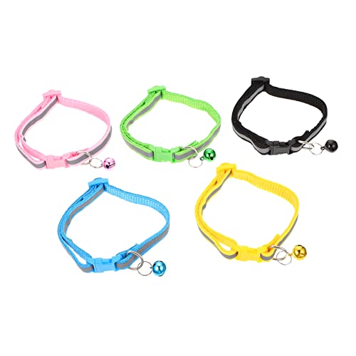 GMJGCIRVC 5pcs reflektierender Katzenkragen mit Glocken tragen resistente bequeme Hautfreundliche für Kätzchenkatzen von GMJGCIRVC