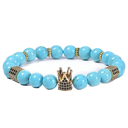 GMJGCIRVC Ätherische Ölarmbänder für Frauen, 8 mm geflochtenes Steinarmband mit Buchstaben AZ Herren -Verstellbarbarmband 30 cm von GMJGCIRVC