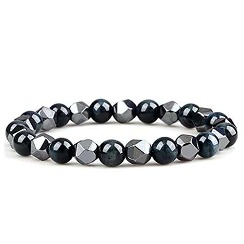 GMJGCIRVC Ätherische Ölarmband Männer, 8 mm Perlen geflochtenes Armband einstellbare Armbänder 17-27 cm von GMJGCIRVC