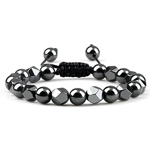 GMJGCIRVC Ätherische Ölarmband Männer, 8 mm Perlen geflochtenes Armband einstellbare Armbänder 17-27 cm von GMJGCIRVC