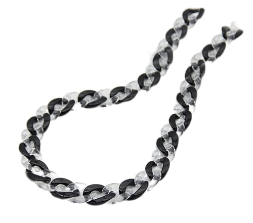 GMJGCIRVC Anhänger Halsketten Neue Acryl Black Chain Lock Halskette für Männer Frauen Hip Hop Long Buckle Mode Schmuck (Farbe: Medium) von GMJGCIRVC