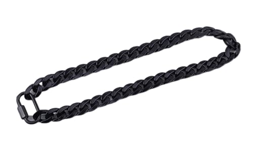 GMJGCIRVC Anhänger Halsketten Neue Acryl Black Chain Lock Halskette für Männer Frauen Hip Hop Long Buckle Mode Schmuck (Farbe: Medium) von GMJGCIRVC