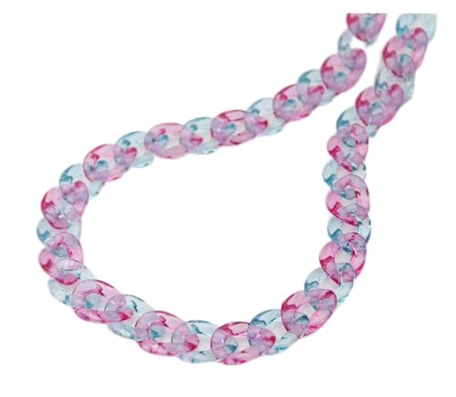 GMJGCIRVC Anhänger Halsketten Neue Acryl Black Chain Lock Halskette für Männer Frauen Hip Hop Long Buckle Mode Schmuck (Farbe: Medium) von GMJGCIRVC