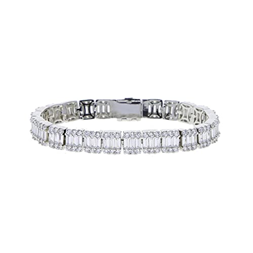 GMJGCIRVC Armbänder für Frauen Frauen Schmuck 16 cm 18 cm 20 cm 3 Größen Kubikzirkonia Cluster Tennis Platin plattiert 16 cm von GMJGCIRVC