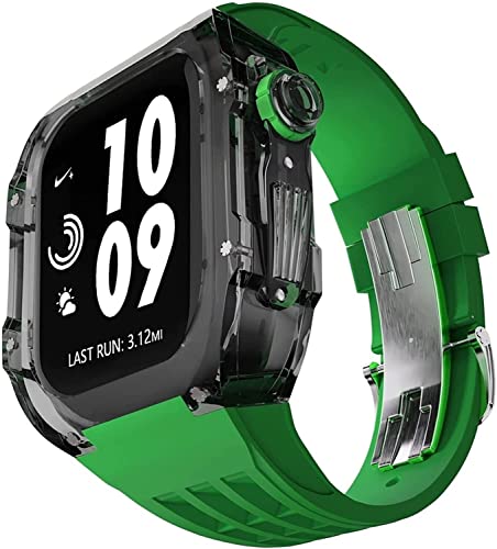 GMJGCIRVC Band -Mod -Kit ansehen, transparente PC Watch Case Silicon Watch Band und Schnalle ， für Ultra 49 mm ， Rugged Watch Case und Bänder ， für Uhr 8 7 45 mm 44 mm Ersatz von GMJGCIRVC