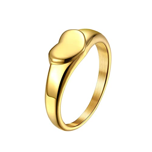 GMJGCIRVC Engagement Rings for Women Stainless Steel,Wedding Rings Engraved Woman Heart Ring for Women von GMJGCIRVC