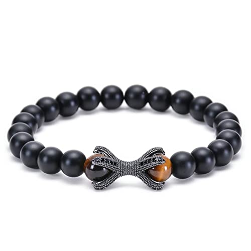 GMJGCIRVC Frauenperlenarmband, 8 mm schwarzes Steinarmband mit ausziehbarem Perlenarmband für Männer, Klaue 17 cm GMJGCIRVC Frauenperlenarmband, 8 mm schwarzes Steinarmband mit ausziehbarem Perlenarmband für Männer, Klaue 17 cm von GMJGCIRVC