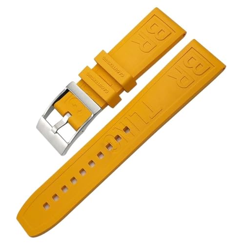 GMJGCIRVC Für Breitling -Gurt für Superocean/Navitimer/Avenger -Armband 20 mm 22 mm 24 mm rot Orange Schwarz Fluoro Gummi -Uhrenbänder von GMJGCIRVC