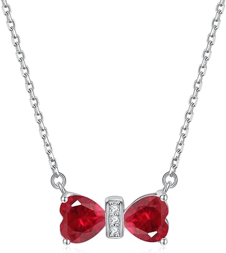 GMJGCIRVC Halskette Frauen Halskette Bogen Anhänger Kubikzirkonia Zwölf Sternbirnen Geburtsstein Schmuck für Mädchen Schmuck von GMJGCIRVC