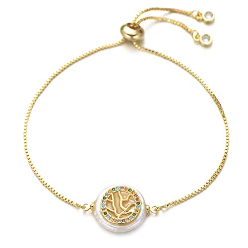 GMJGCIRVC Jungen und Mädchen Family Slider Kette Natural Shell Cubic Zirkonia Charme Frauen Mode Schmuck von GMJGCIRVC