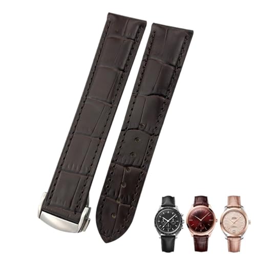 GMJGCIRVC Leder Uhrenbänder 18mm 19 mm 20 mm 21 mm 22 mm ， für Omega Uhrenband schwarzer blau brauner Uhrengurt von GMJGCIRVC