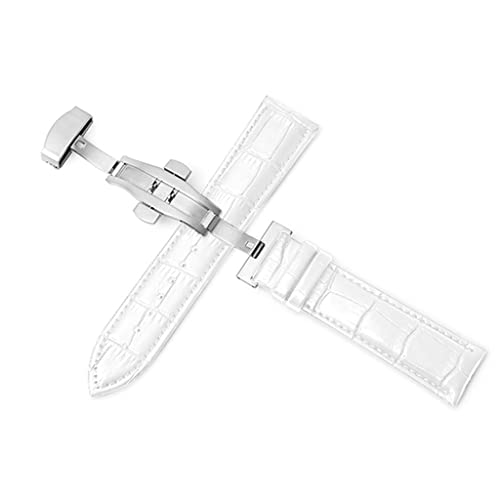 GMJGCIRVC Leder Uhrenbänder Universal Watch Schnalle Band Stahlschnalle Gurt Uhr (grau, 22 mm) von GMJGCIRVC