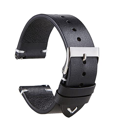 GMJGCIRVC Lederarmband Armband Schwarzes grünes braunes Gurt Ladies Herren Armband Farbwechsel Uhr Smart Riemen (schwarz, 22 mm) von GMJGCIRVC