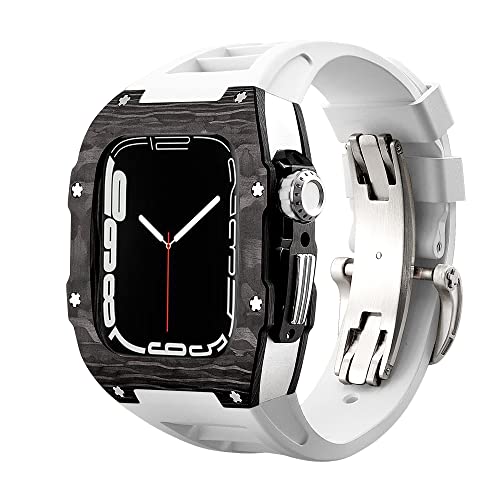 GMJGCIRVC Luxuriöses Fluorkautschuk-Uhrenarmband, Carbonfaser-Gehäuse, Mod-Kit, für 8, 7, 6, 5, 4, SE, 44 mm, 45 mm, Serie, Ersatzarmband GMJGCIRVC Luxuriöses Fluorkautschuk-Uhrenarmband, Carbonfaser-Gehäuse, Mod-Kit, für 8, 7, 6, 5, 4, SE, 44 mm, 45 mm, Serie, Ersatzarmband von GMJGCIRVC