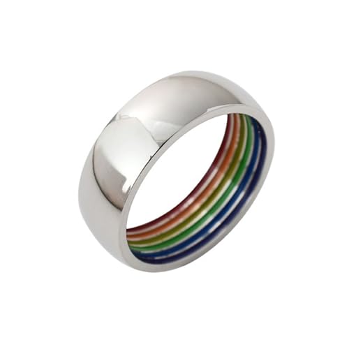 GMJGCIRVC Mens Ring Personalized Engraved Mens Stainless Steel Ring,Round with Rainbow 8MM Men Rings Black Engagement Rings for Women GMJGCIRVC Mens Ring Personalized Engraved Mens Stainless Steel Ring,Round with Rainbow 8MM Men Rings Black Engagement Rings for Women von GMJGCIRVC