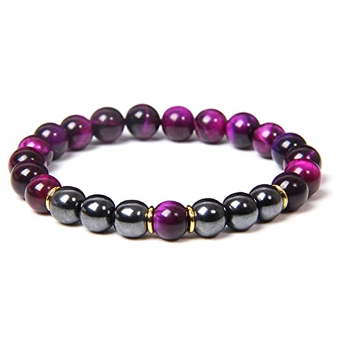 GMJGCIRVC Perlenarmbänder, 8 mm Steinarmband Frauen Stretch Armbänder 29,2 cm von GMJGCIRVC