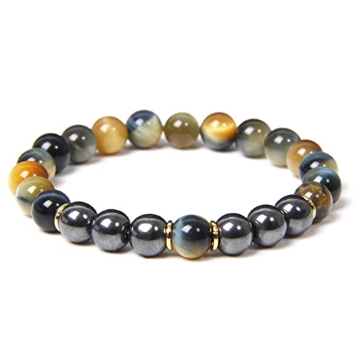 GMJGCIRVC Perlenarmbänder, 8 mm Steinarmband Frauen Stretch Armbänder 29,2 cm von GMJGCIRVC